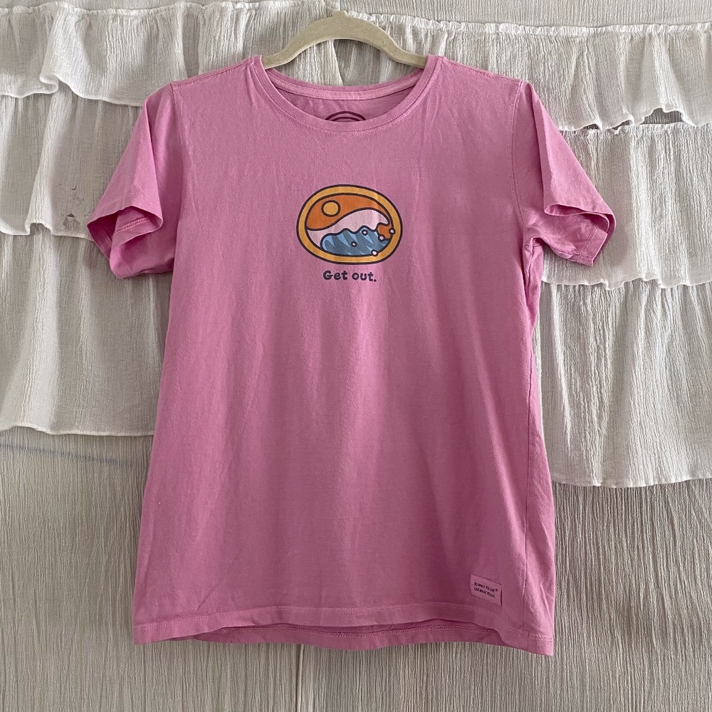 💖 3 for $35 Life is Good Pink Logo T-Shirt Size Small
